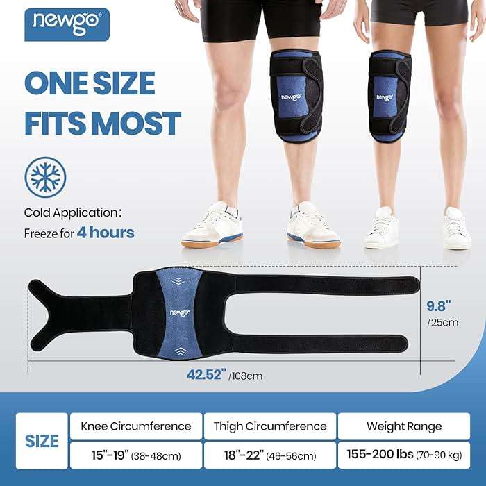 NEWGO 360° Knee Ice Pack Wrap, 60 Minutes Extended Cold Therapy with Ice Grid Gel, Ergonomic Y-Shape Snug Fit for Sports & Surgery Recovery, Swelling, Leak-Resistant, Reusable Design - Image 5