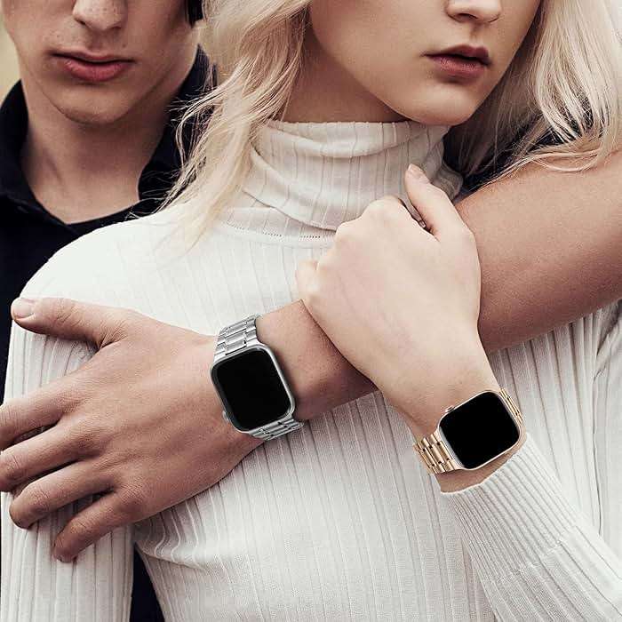 HITZEE Metal Bands Compatible with Apple Watch Band 42mm 41mm 40mm 38mm, Stainless Steel Replacement Men/Women Band Strap Compatible for iWatch SE3 2 1 Series 11 10 9 8 7 6 5 4-1, Rose Gold - Image 6