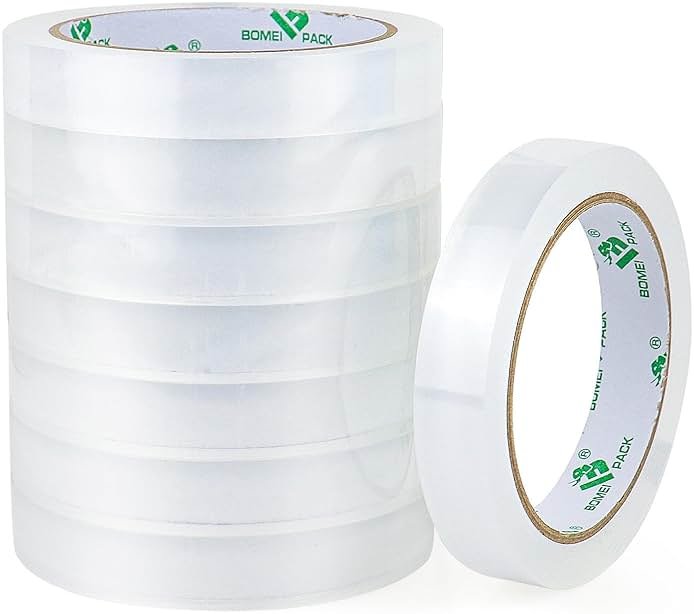 BOMEI PACK 8Rolls Clear Tape Refills for Dispenser, Transparent Gift Wrap Tape 3inch Core for Home, Office, 3/4inch x 60yds - Product Image