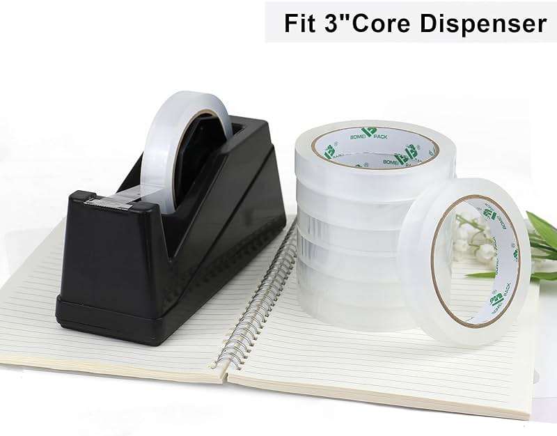BOMEI PACK 8Rolls Clear Tape Refills for Dispenser, Transparent Gift Wrap Tape 3inch Core for Home, Office, 3/4inch x 60yds - Image 6