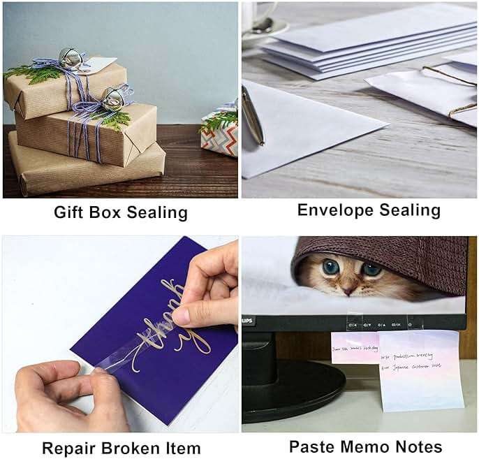 BOMEI PACK 8Rolls Clear Tape Refills for Dispenser, Transparent Gift Wrap Tape 3inch Core for Home, Office, 3/4inch x 60yds - Image 7