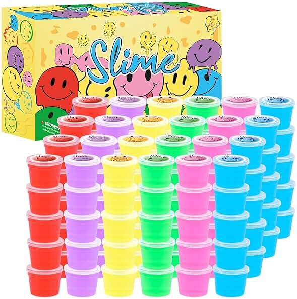 120 Pack for Kids Clear Crystal Bulk Slime Kit, Slimes Toys for Girls and Boys, Stress Relief, Non-Sticky, Classroom Reward, Easter Party Favors Supplies - Image 1