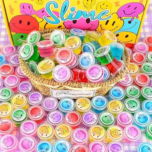 120 Pack for Kids Clear Crystal Bulk Slime Kit, Slimes Toys for Girls and Boys, Stress Relief, Non-Sticky, Classroom Reward, Easter Party Favors Supplies - Image 5