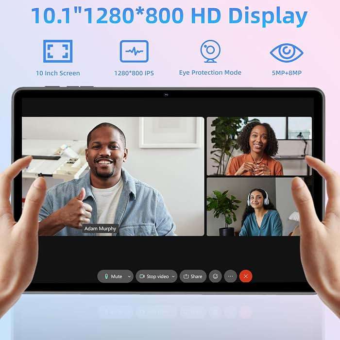 Tablet 10.1 inch, Android 14 Tablets 9(3+6) GB RAM 64GB ROM 1TB Expand, 1280x800 IPS HD Touchscreen,6000mAh Battery, Bluetooth, Dual Camera, GMS, WiFi, Case (Black) - Image 4