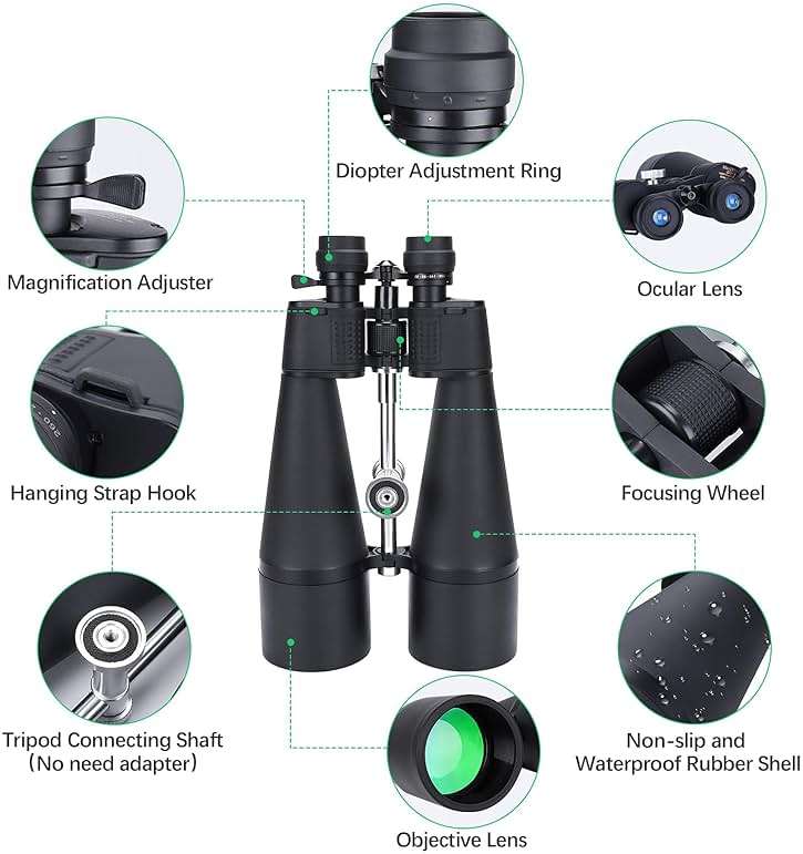 30-260X80 High Power Binoculars for Adults, Outdoor Long Range Binoculars for Birdwatching Hunting Stargazing Travel with Tripod Adapter and Carrying Case (Black, 30-260X80) - Image 6