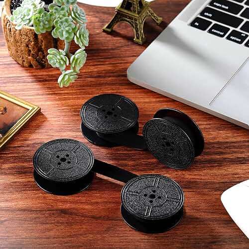 Jecery 2 Pairs Universal Typewriter Ribbon Portable Vintage Manual Typewriter Black Calculator Ribbon Replacement Pack Compatible with Most Vintage Typewriters - Image 7