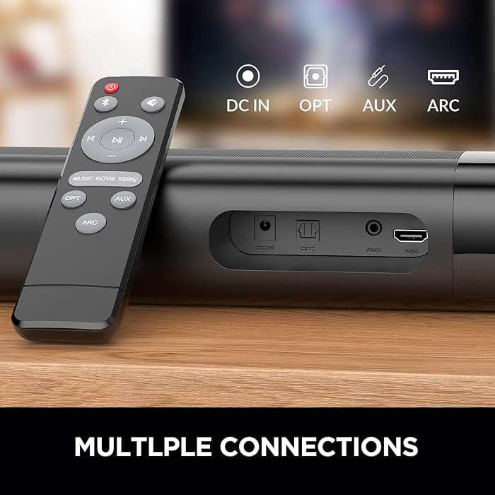 Assistrust Sound Bar for Smart TV, Soundbar with Bluetooth/ARC/Opt/AUX Connect, Auto Volume Boost, 3 Equalizer Modes, 2 in 1 Detachable Soundbar for TV/PC/Gaming/Projectors - Image 7
