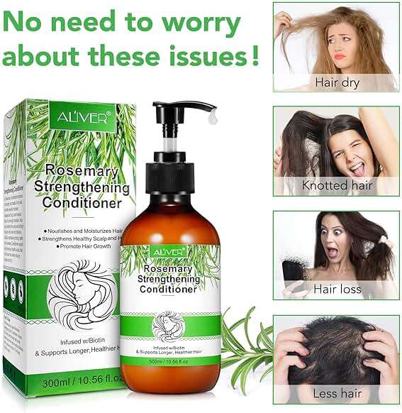 Rosemary Mint Shampoo and Conditioner set Infused with Biotin Promotes Hair Growth & Scalp Health, Strengthen Weak and Brittle Hair for All Hair Types - Image 4