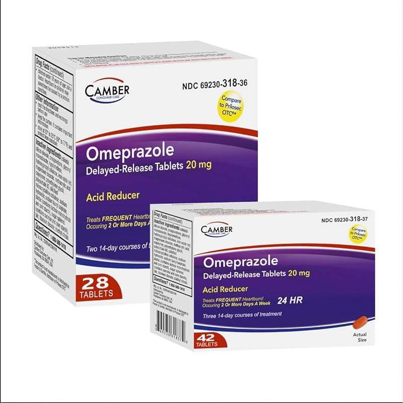 Camber Omeprazole 20mg Delayed-Release Tablets, Heartburn and Acid Reducer Reflux Medicine 28 Tablets - Image 6