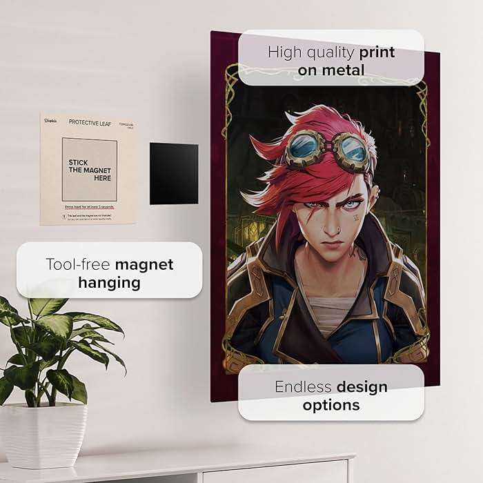 Displate Official Arcane Metal Poster Magnetic Mounting Included Licensed Artwork Modern Wall Decor Vi Poster 12.6x17.7 in - Image 3