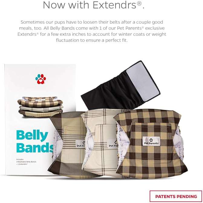 Pet Parents® Washable Belly Bands for Male Dogs (3pack) + Extendrs® of Durable Dog Diapers Male, Premium Male Dog Diapers & Dog Wraps (Large, Oxford) - Image 4
