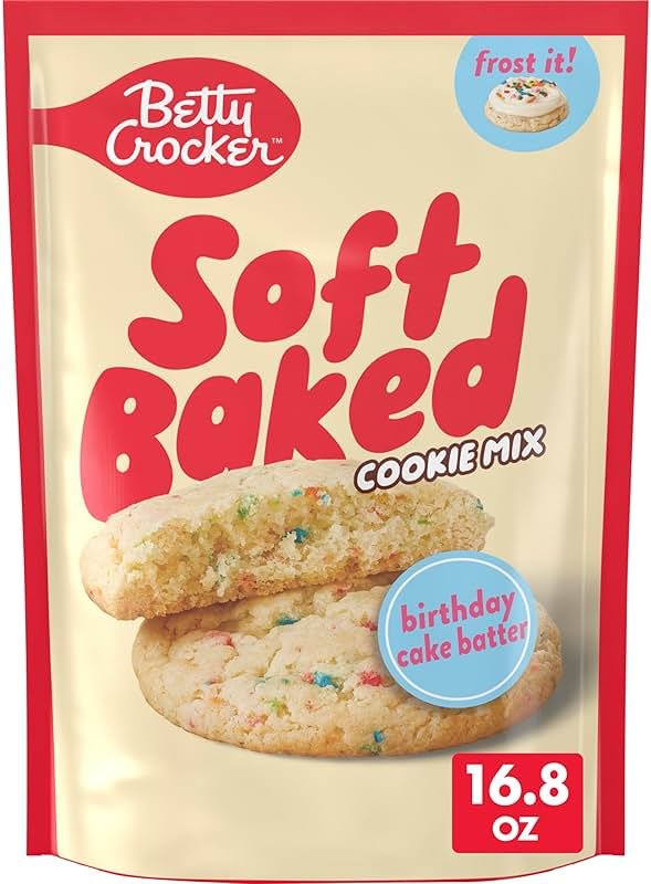 Betty Crocker Soft Baked Cookie Mix, Birthday Cake Batter Flavored, 16.8 oz - Product Image