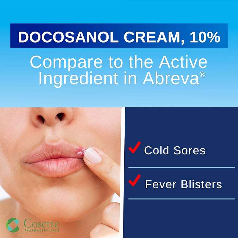 Cosette Cold Sore/Fever Blister Treatment for Face or Lips with Docosanol Cream, 10% - Treatment Cream for Cold Sore/Fever Blister (0.07 Tube) (4) - Image 4