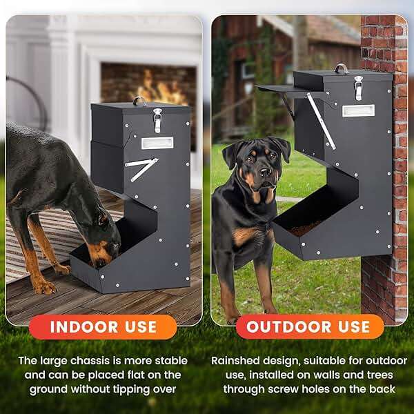 PKNYBZH Automatic Dog Feeder for Large Breed Outdoor, 25lbs Galvanized Gravity Dog Food Dispenser and Pet Feeder for Large Dogs, Cats, Chicken, Ducks, Deer - Image 5