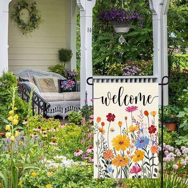 ARGOOFG Spring Summer Garden Flag 12x18 Inch Double Sided Outside Colorful Floral Daisy Flowers Outdoor Seasonal Holiday Welcome Yard Porch Decoration - Image 2