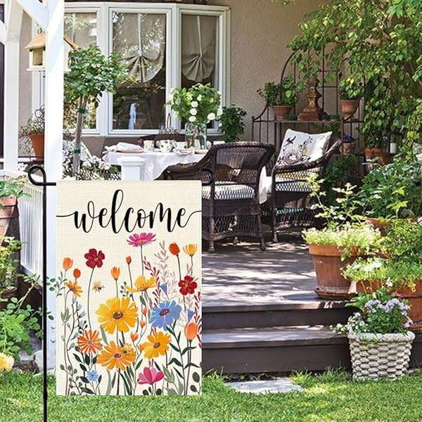 ARGOOFG Spring Summer Garden Flag 12x18 Inch Double Sided Outside Colorful Floral Daisy Flowers Outdoor Seasonal Holiday Welcome Yard Porch Decoration - Image 4