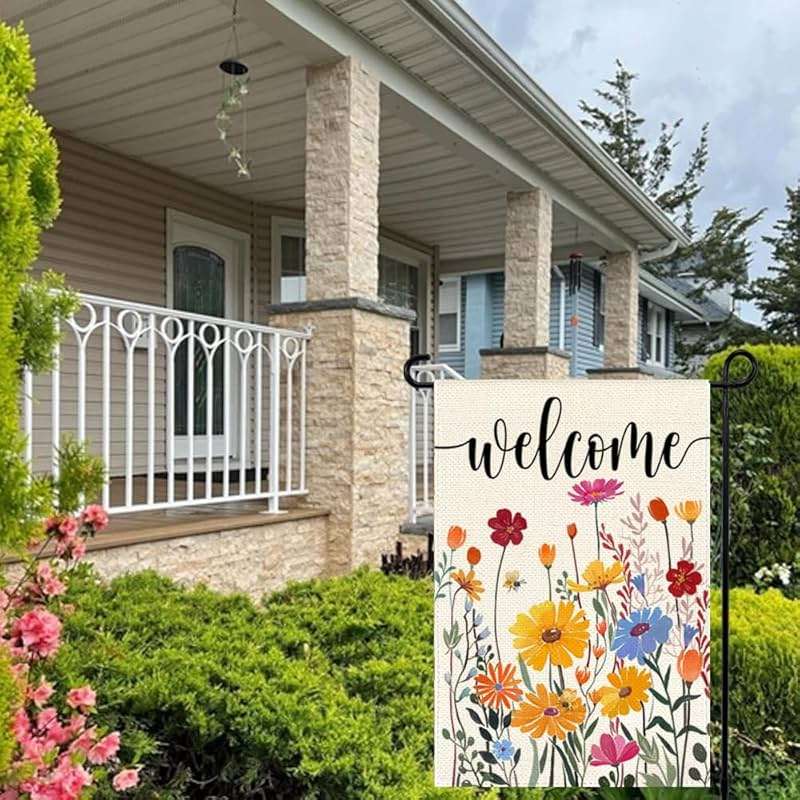 ARGOOFG Spring Summer Garden Flag 12x18 Inch Double Sided Outside Colorful Floral Daisy Flowers Outdoor Seasonal Holiday Welcome Yard Porch Decoration - Image 5