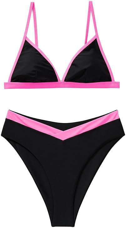 SUUKSESS Women Triangle High Cut Bikini Sets Sexy High Waisted 2 Piece Swimsuit - Image 3