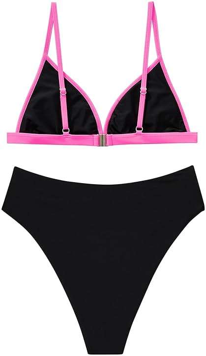 SUUKSESS Women Triangle High Cut Bikini Sets Sexy High Waisted 2 Piece Swimsuit - Image 4