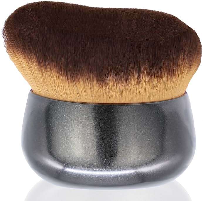 Extra Large Body Makeup Brush For Self Tanner, Leg Makeup &Bronzer Blend,75 mm Wide-headed Kabuki Brush Provides More Even &Pretty Application, Oval Face&Back Makeup Brush, Wet&Dry Use- Black - Image 1