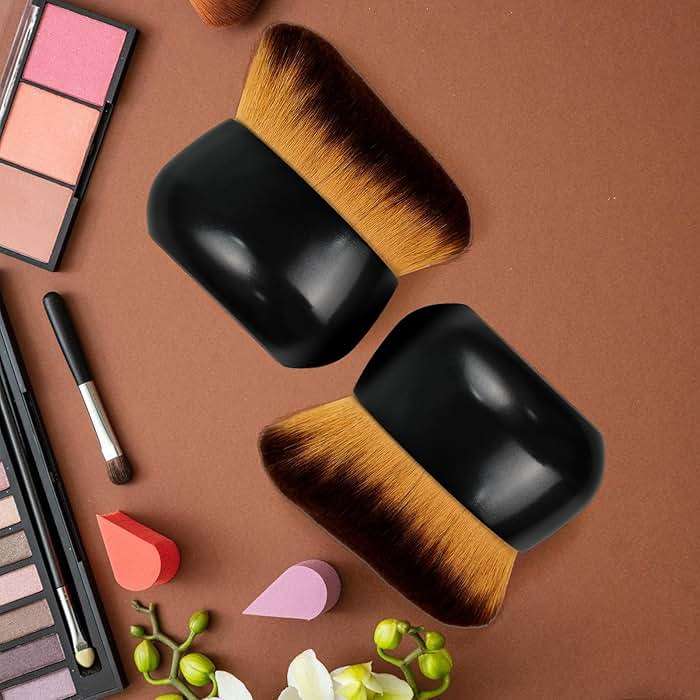 Extra Large Body Makeup Brush For Self Tanner, Leg Makeup &Bronzer Blend,75 mm Wide-headed Kabuki Brush Provides More Even &Pretty Application, Oval Face&Back Makeup Brush, Wet&Dry Use- Black - Image 7