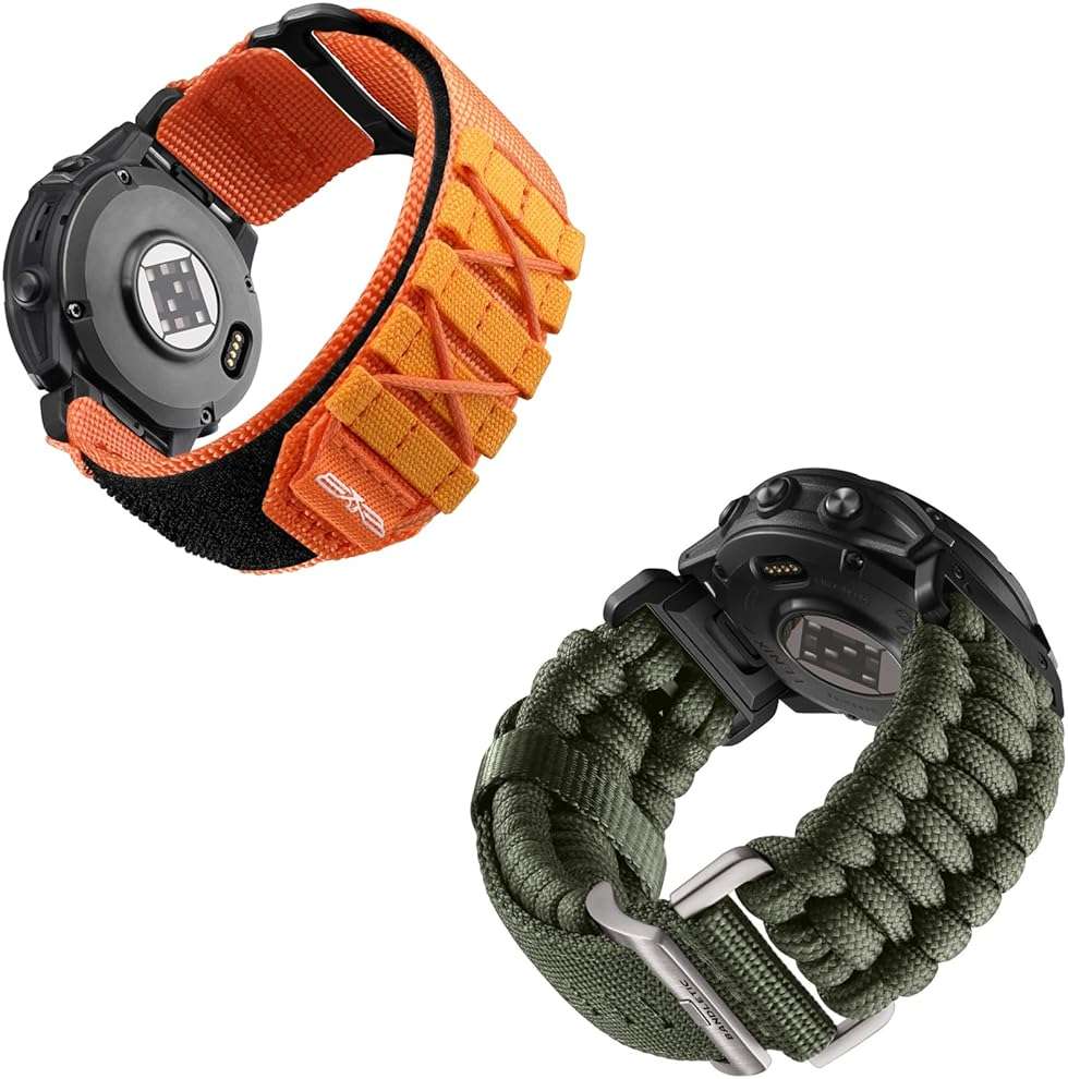 Tactical Rugged Nylon Band + Paracord Band Compatible with Garmin Instinct Watch Band - Image 1