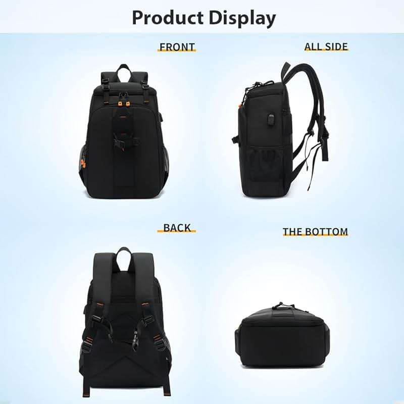 Brrnoo Lightweight Camera Backpack with USB Charging Port – 800g Water- Professional DSLR Bag with Tripod Strap, 15.6" Laptop Compartment & Gear Organizer for Photographers & Travelers - Image 5