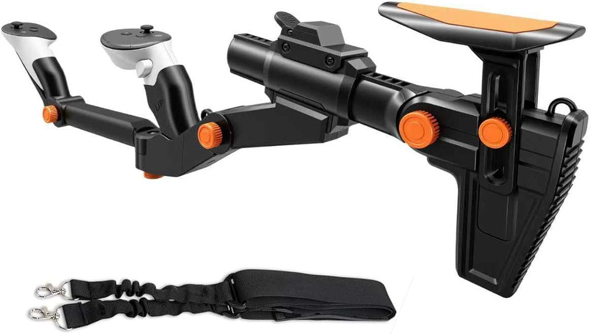 SUPERVR VR Gunstock Accesorries for Quest 3 Meta Quest 3S/Quest Pro/Quest 2 Gun Stock Customizes Shape Length FPS Gams Gear Controllers Accessories - Image 1
