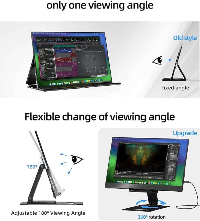 Ingnok 15.6'' FHD IPS Portable Monitor – Ultra Slim External Screen with USB C/HDMI for Laptop, Mac, PC, Phone, PS4, PS5, Switch (Renewed) - Image 7
