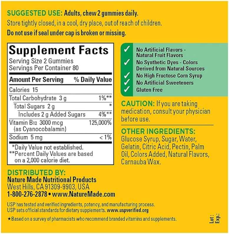 Nature Made B12 Gummies Extra Strength 3000 MCG PER 2 Gummies (160 CT) - Image 2