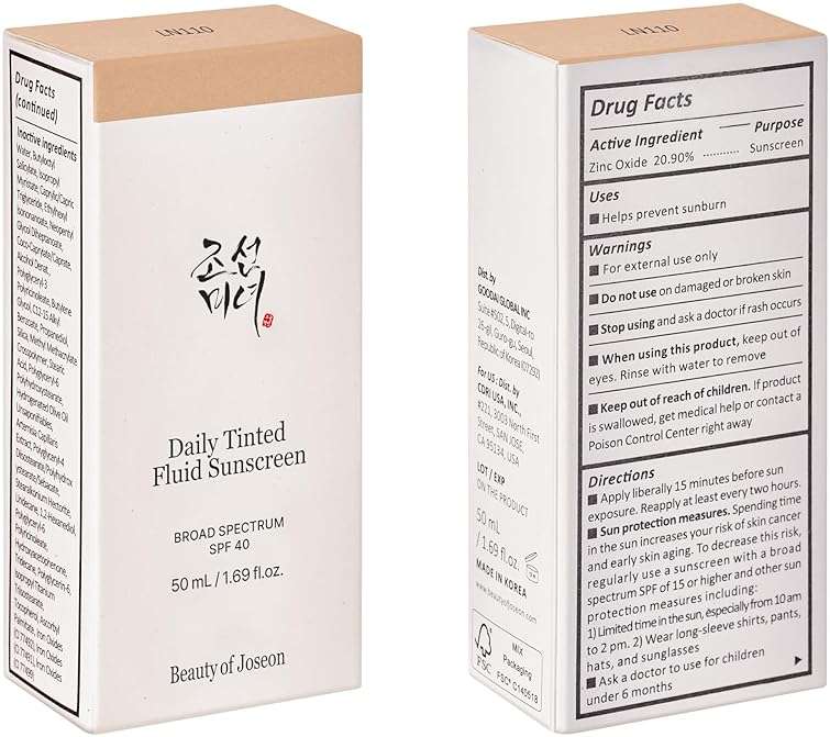 Beauty of Joseon Daily Tinted Fluid Sunscreen 12 Shades for Face Moisturizing Broad Spectrum SPF 40 Korean Skincare 50ml, 1.69 fl.oz #LN110 | 12 Shades - Image 8