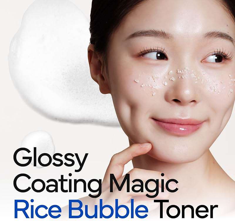 IVOSKIN Rice Milky Bubble Facial Mask, Soothing & Hydrating Face Toner with Black Rice Extract & Niacinamide, Helps Support Skin Barrier and Glow for Sensitive Skin, Korean Skincare (5.07fl oz/ 150ml) - Image 2
