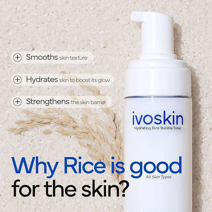 IVOSKIN Rice Milky Bubble Facial Mask, Soothing & Hydrating Face Toner with Black Rice Extract & Niacinamide, Helps Support Skin Barrier and Glow for Sensitive Skin, Korean Skincare (5.07fl oz/ 150ml) - Image 5