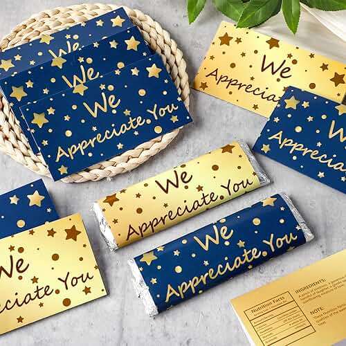 100 Pcs CNA Week Appreciation Gifts End of Year Teacher Gifts Employee Appreciation We Appreciate You Chocolate Candy Wrappers for Paraprofessional Team Party Favor DIY Lover Birthday Graduation(Star) - Image 2