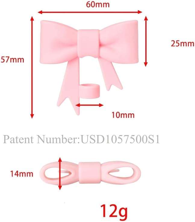 AXMCCH 7.5cm Silicone Bottle Cover &10mm Bow Shape Straw Topper for Stanley Cup 12-40oz (Blue) - Image 3