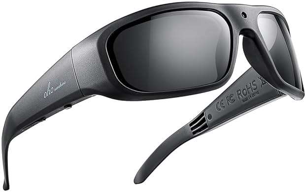 OHO Ultra-Thin Lightweight Sports Camera Sunglasses, 24MP Camera, 1080P Video, Water Resistant UV400 Lens - Image 1