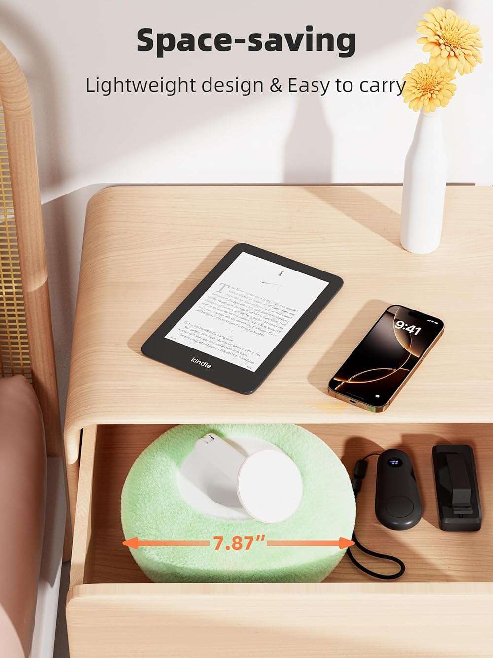 VOLTIFYMAX Magnetic Kindle Holder with Page Turner, Cozy Pillow Kindle Stand for Reading, 360° Adjustable Phone Holder for Bed, Small Bowl for Tablet Stand with Stable Suction Base (Green) - Image 6