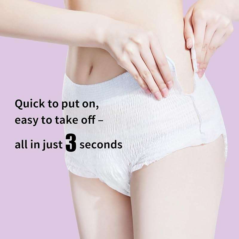 Organic Cotton Disposable Period Underwear for Women, Postpartum Diapers, Incontinence Pads for Sensitive Skin, Unscented, 360° Leakproof Panties Heavy Flow Overnight, Size L/XL, 10 Count - Image 6