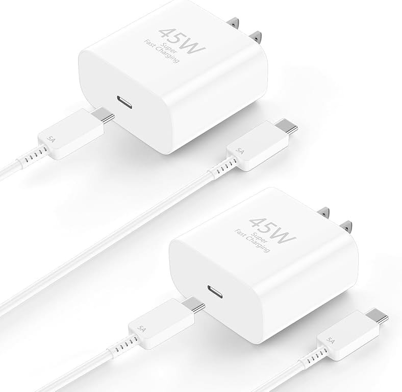 iPhone 16 Pro Max Charger Fast Charging 10FT,45W USB C iPhone 16 Super Fast Charger Block with Long Type C Charging Cable for iPhone 16/16 Pro/16 Pro Max/16 Plus/15/15 Pro Max/Pro,Galaxy S24(2Pack) - Product Image