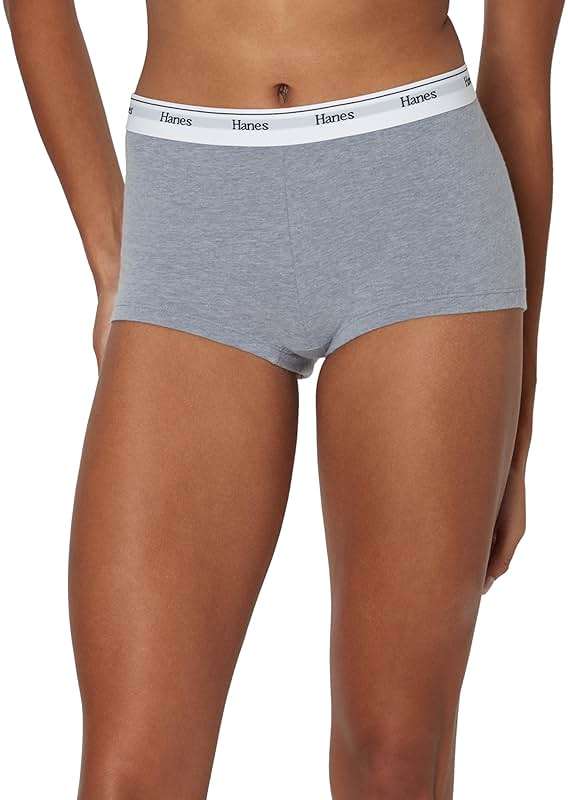 Hanes Women's Originals Boyshort Underwear, Breathable Stretch Cotton Boyshort Panties, 4-pack - Image 2