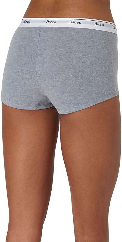 Hanes Women's Originals Boyshort Underwear, Breathable Stretch Cotton Boyshort Panties, 4-pack - Image 4