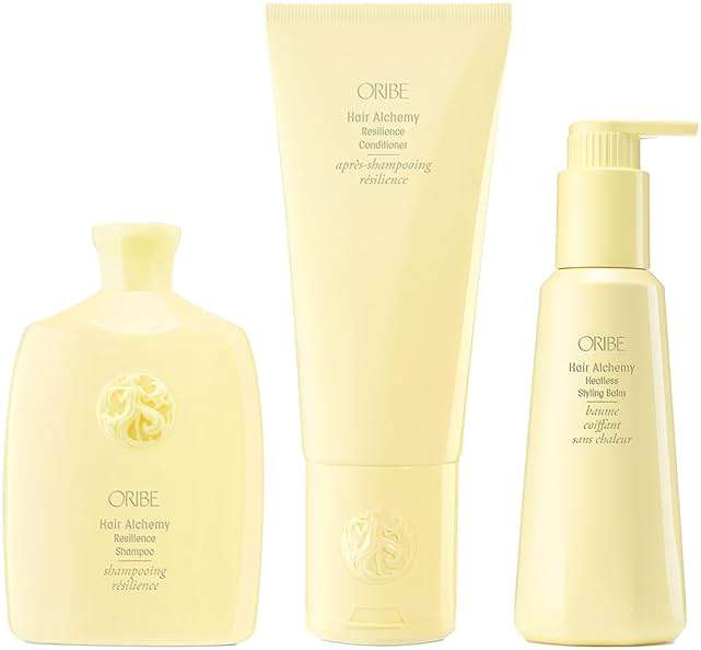 ORIBE Hair Alchemy Strengthening Shampoo (8.5 oz), Conditioner (6.7 oz) & Heatless Styling Balm (5 oz) Set - Prevents Breakage & Strengthens Weak, Fragile Hair - Hydrates & Smooths Frizz - Image 1