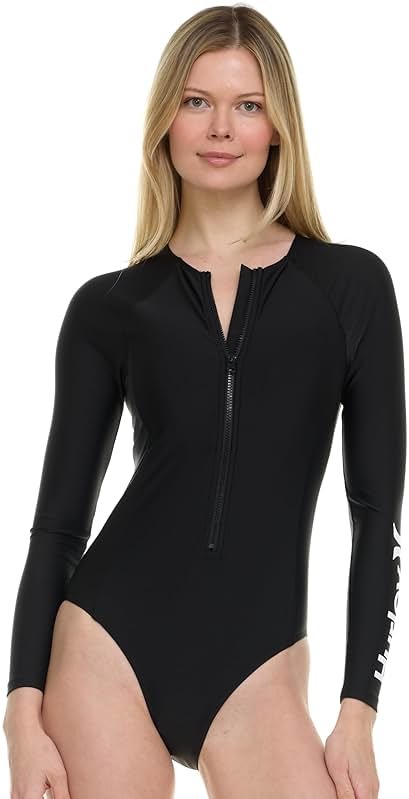 Hurley Long Sleeve Womens One Piece Swimsuits, Swimsuit for Women, Bathing Suit for Women, Swim Suit UPF 50+ SPF UV Protected - Product Image