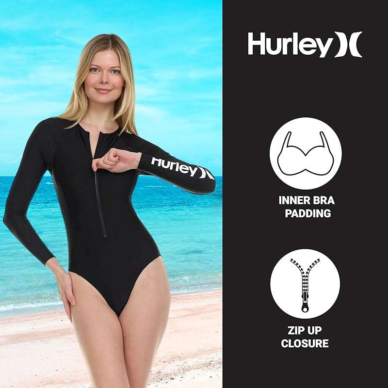 Hurley Long Sleeve Womens One Piece Swimsuits, Swimsuit for Women, Bathing Suit for Women, Swim Suit UPF 50+ SPF UV Protected - Image 5