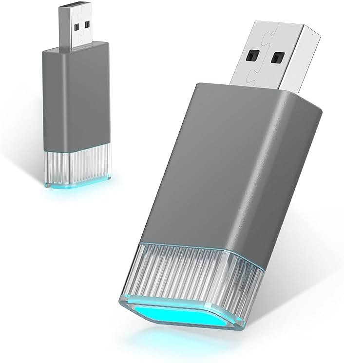 Mini Wireless Carplay Adapter for Apple iPhone,Plug and Play Easy Setup Automatic Reconnect,Convert Wired to Wireless Carplay Adapter Dongle,for Car Play 2016+ & iPhone iOS 10+ (USB A) Grey01 - Product Image