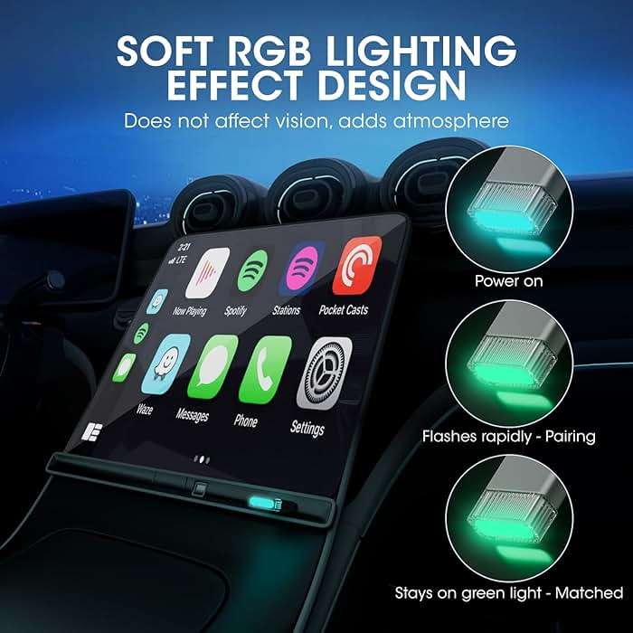 Mini Wireless Carplay Adapter for Apple iPhone,Plug and Play Easy Setup Automatic Reconnect,Convert Wired to Wireless Carplay Adapter Dongle,for Car Play 2016+ & iPhone iOS 10+ (USB A) Grey01 - Image 7