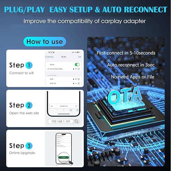 Mini Wireless Carplay Adapter for Apple iPhone,Plug and Play Easy Setup Automatic Reconnect,Convert Wired to Wireless Carplay Adapter Dongle,for Car Play 2016+ & iPhone iOS 10+ (USB A) Grey01 - Image 9