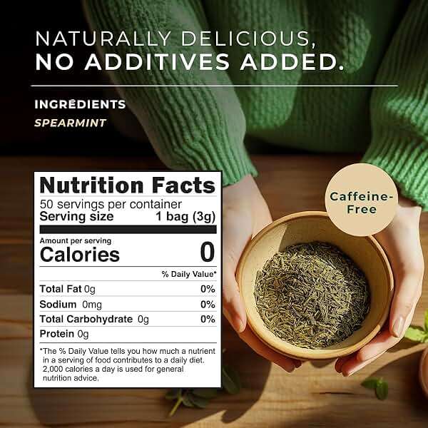 Gya Tea Co Spearmint Herbal Tea Bags (50 Bags) - Caffeine Free with a Tangy Flavor for All Day Comfort, Calming, Relaxing & Nourishing - Fruit & Herbal Blends - Image 2