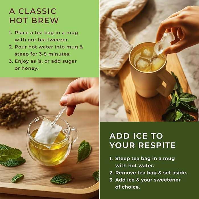 Gya Tea Co Spearmint Herbal Tea Bags (50 Bags) - Caffeine Free with a Tangy Flavor for All Day Comfort, Calming, Relaxing & Nourishing - Fruit & Herbal Blends - Image 7