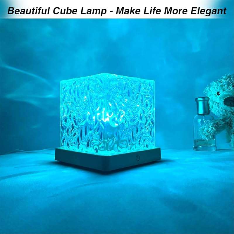 Baibaiba Ocean Lamp Water Light Projector - Water Ripple Projector Light Cube Aurora Northern Lights Wave Ripple Night Light for Bedroom (16 Colors) - Image 6